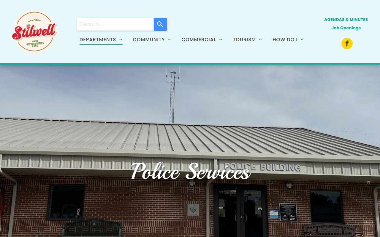 City of Stilwell police services page with police station information